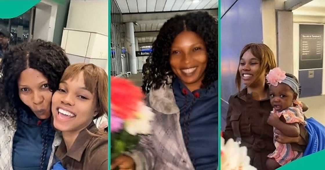 Lady jubilates as mum lands in UK Lady jubilates as mum lands in UK