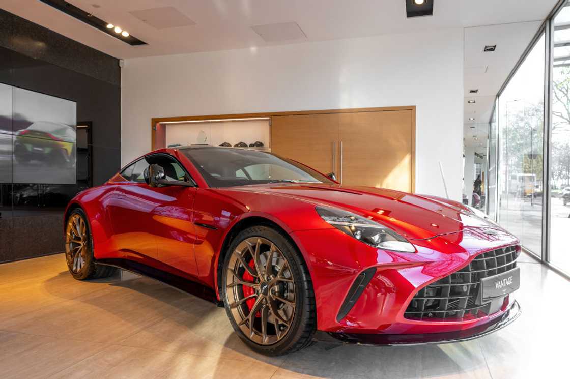 An Aston Martin Vantage displayed in the Mayfair showroom. An Aston Martin Vantage displayed in the Mayfair showroom.