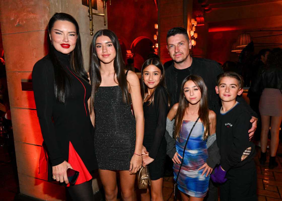 Adriana Lima and her daughters Valentina and Sienna, and Andre Lemmers and his daughter and son