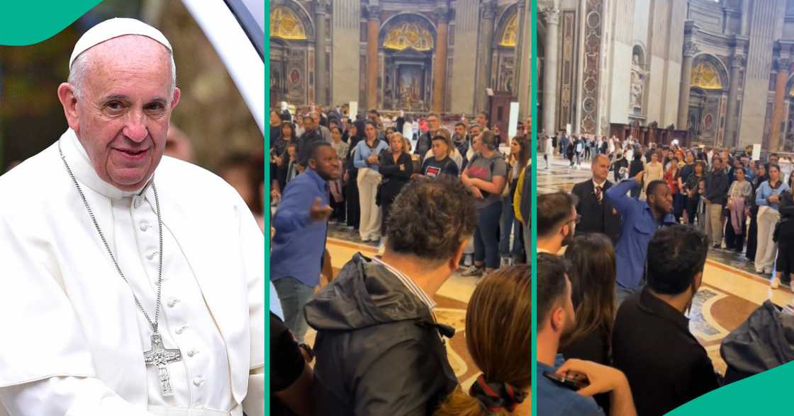 An angry Black man creates a scene at the Vatican City as people mourn Pope Francis An angry Black man creates a scene at the Vatican City as people mourn Pope Francis