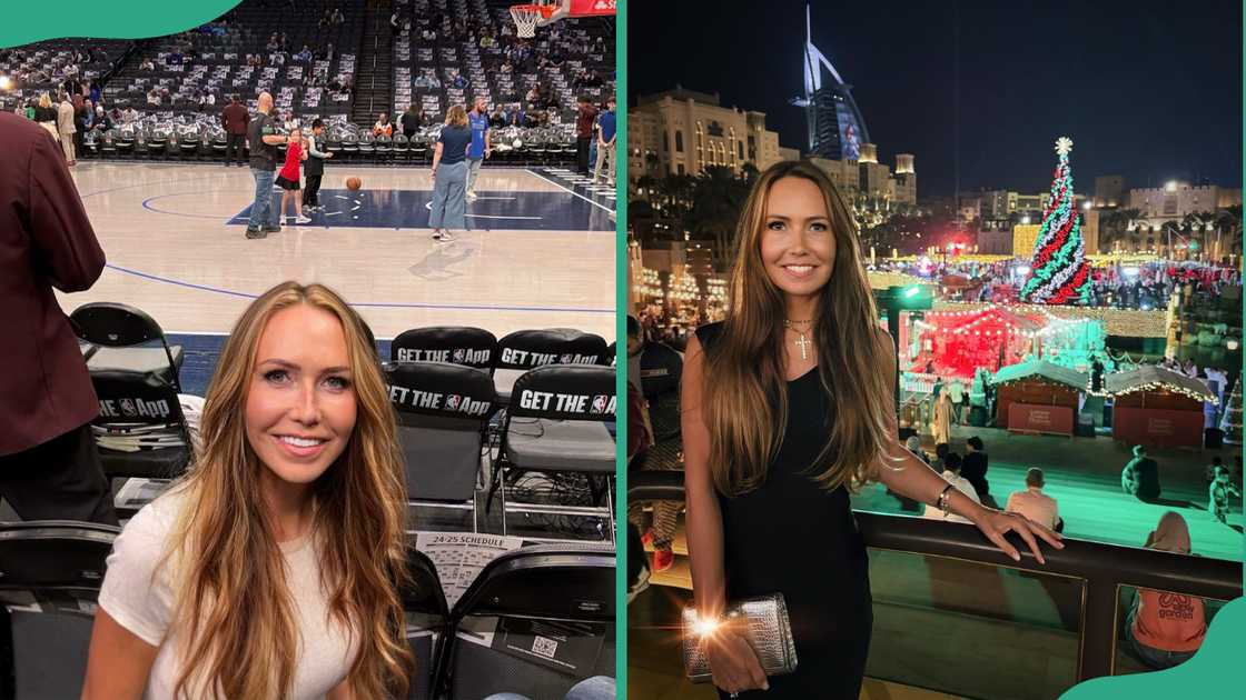 Luka's mom at American Airlines Center (L). Mirjam at the City of Jumeirah (R) Luka's mom at American Airlines Center (L). Mirjam at the City of Jumeirah (R)