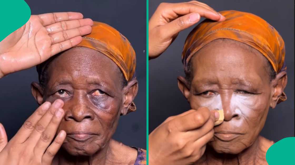 86-year-old grandma shows her makeup face 86-year-old grandma shows her makeup face