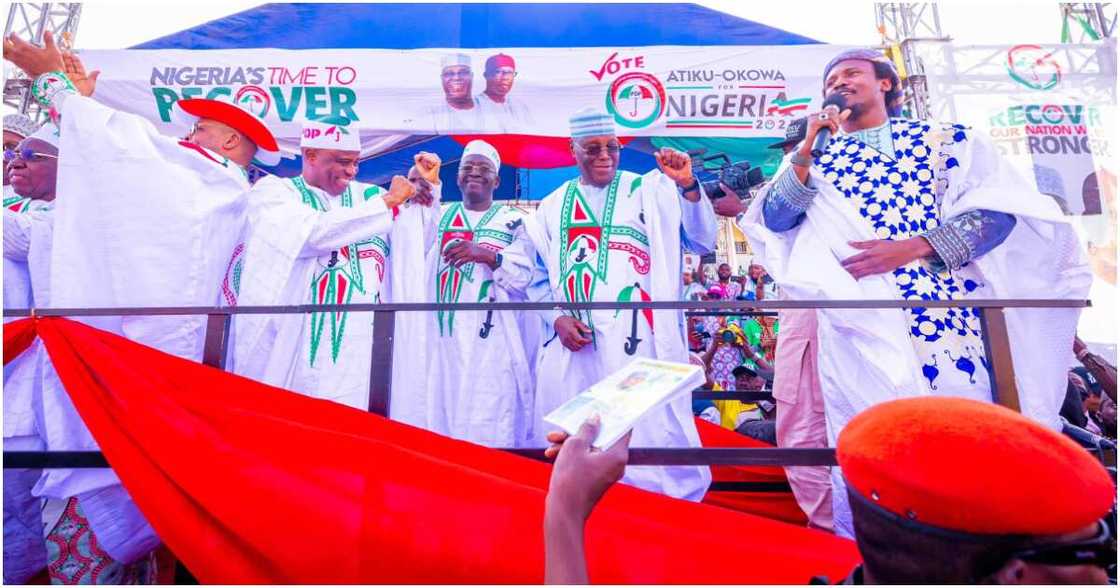 Atiku Abubakar, Governor Nyesom Wike, PDP campaign rally in Kano state, Iyorcha Ayu Atiku Abubakar, Governor Nyesom Wike, PDP campaign rally in Kano state, Iyorcha Ayu