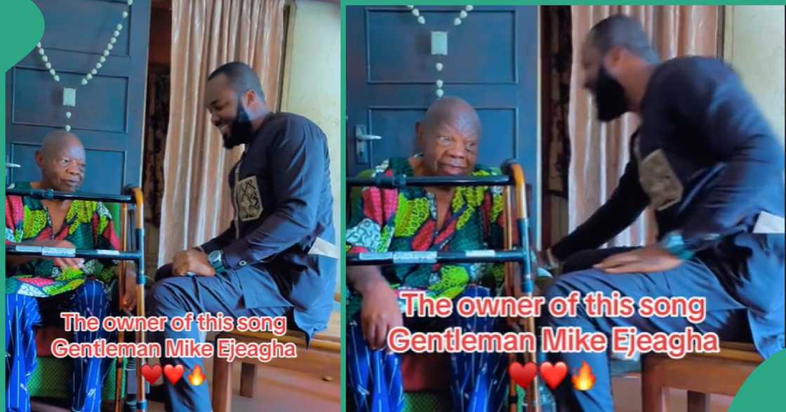 Man visits Gentleman Mike Ejeagha. Man visits Gentleman Mike Ejeagha.