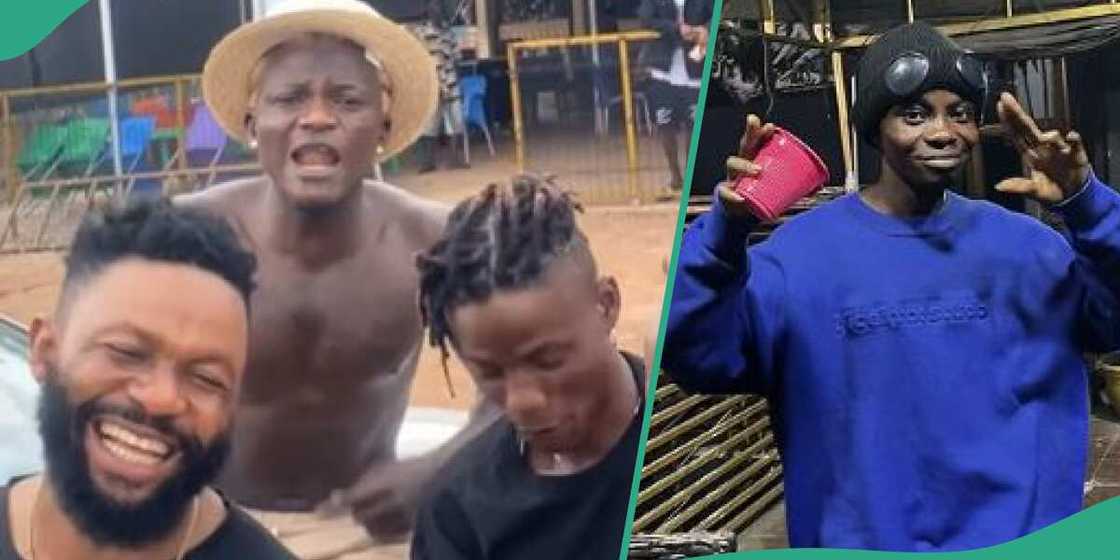 Nigerian singer Portable and his boys with ex-signee Young Duu