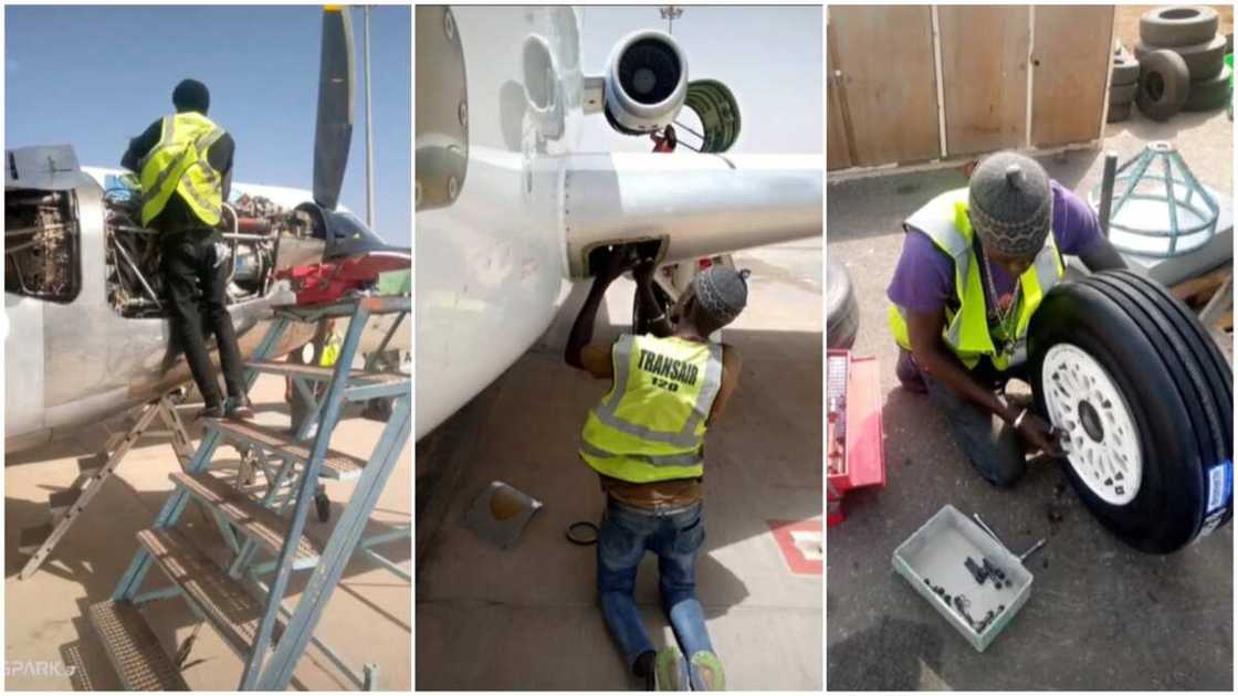 Aeronautical engineering goals/man fixed an aeroplane with confidence. Aeronautical engineering goals/man fixed an aeroplane with confidence.