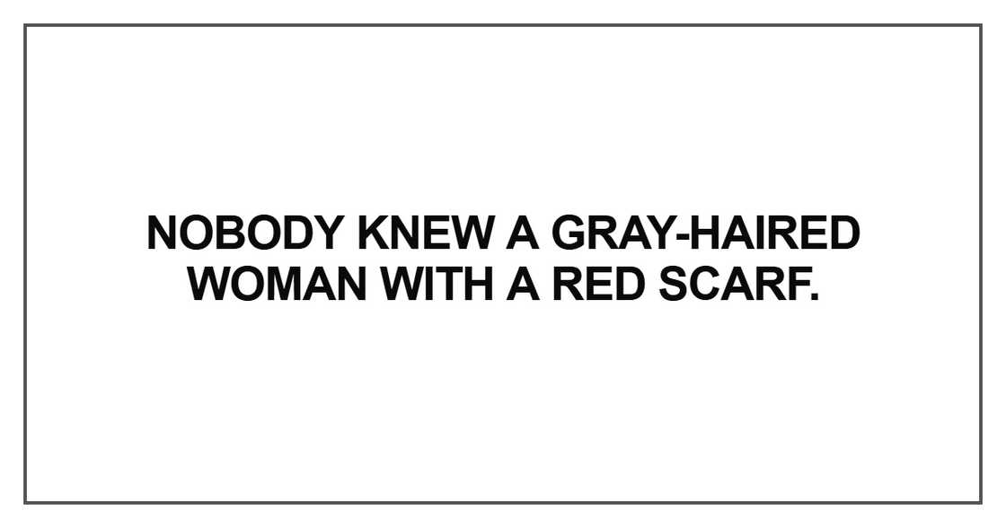 Nobody knew a gray-haired woman Nobody knew a gray-haired woman