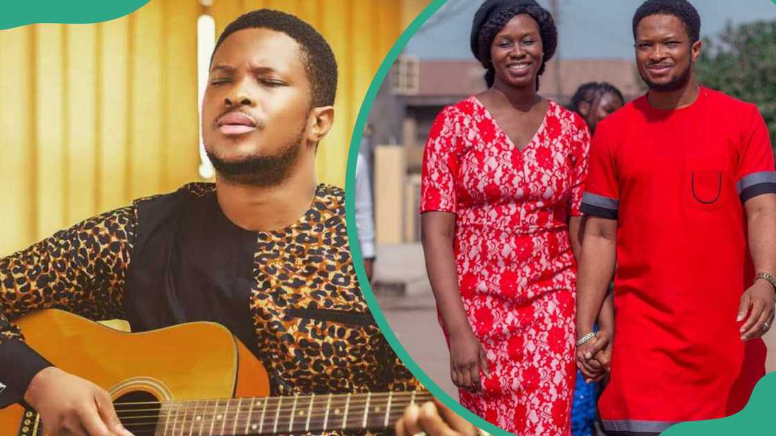 Lawrence Oyor with his wife Darasimi. Lawrence Oyor with his wife Darasimi.