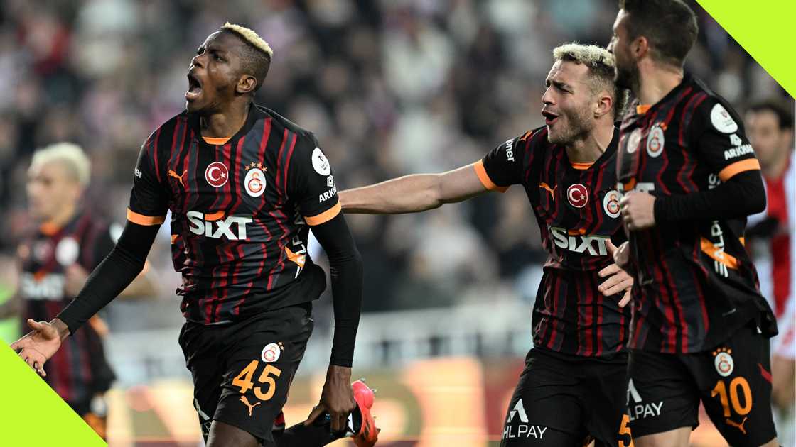 Victor Osimhen, Baris Alper Yilmaz, Dries Mertens, Galatasaray, Net Global Sivasspor, BG Group 4 Eyul Stadium, Sivas, Turkiye, Super Lig. Victor Osimhen, Baris Alper Yilmaz, Dries Mertens, Galatasaray, Net Global Sivasspor, BG Group 4 Eyul Stadium, Sivas, Turkiye, Super Lig.