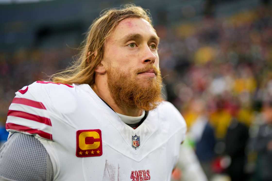 George Kittle at Lambeau Field in Green Bay, Wisconsin.