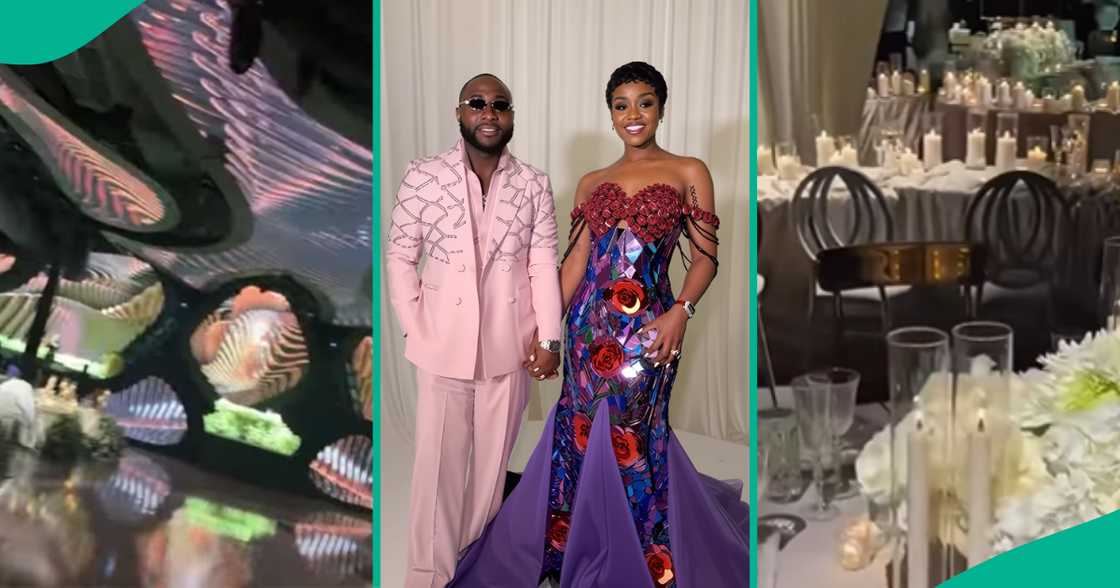 Davido and Chioma's wedding reception hall trends.