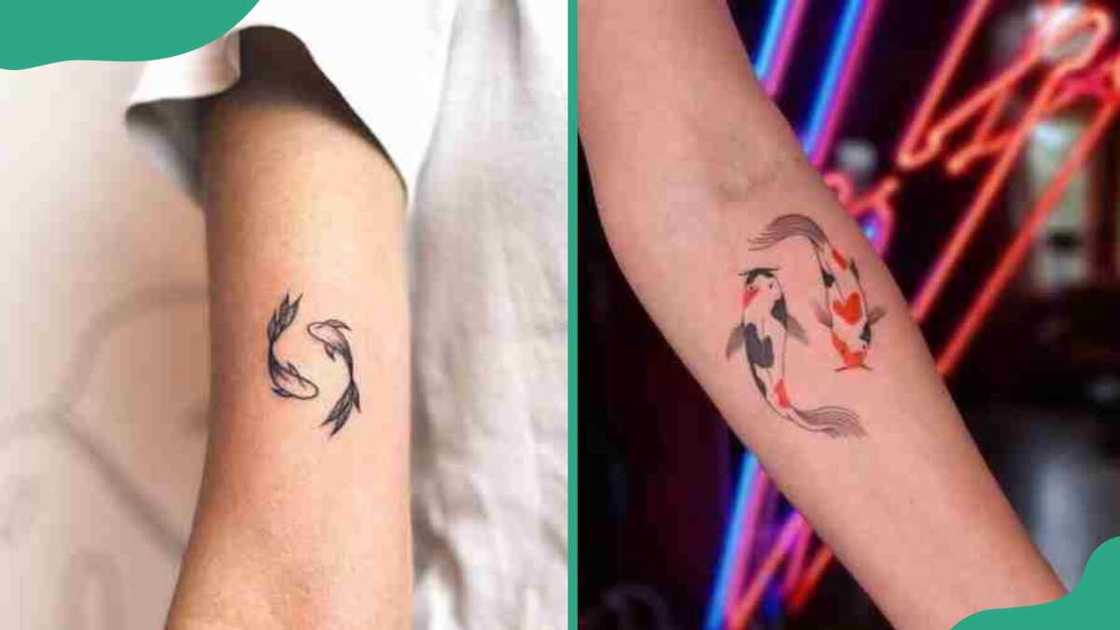 Small Koi fish tattoos on the hand Small Koi fish tattoos on the hand