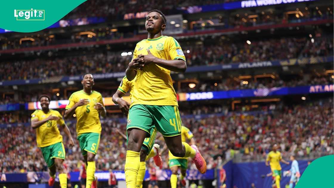 Teboho Mokoena, FIFA, World Cup, Czechia, South Africa, Atlanta Stadium. Teboho Mokoena, FIFA, World Cup, Czechia, South Africa, Atlanta Stadium.