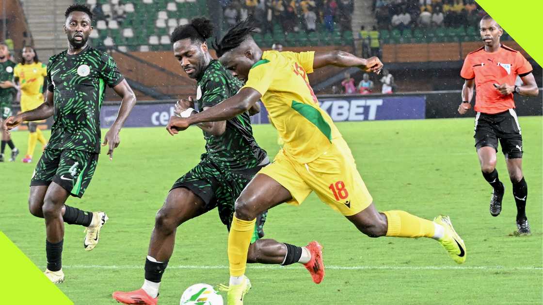 Ola Aina, Junior Olaitan, Super Eagles, Wilfred Ndidi, Benin Republic, Nigeria, Felix Houphouet-Boigny Stadium, Abidjan, Ivory Coast, AFCON 2025 qualifier. Ola Aina, Junior Olaitan, Super Eagles, Wilfred Ndidi, Benin Republic, Nigeria, Felix Houphouet-Boigny Stadium, Abidjan, Ivory Coast, AFCON 2025 qualifier.