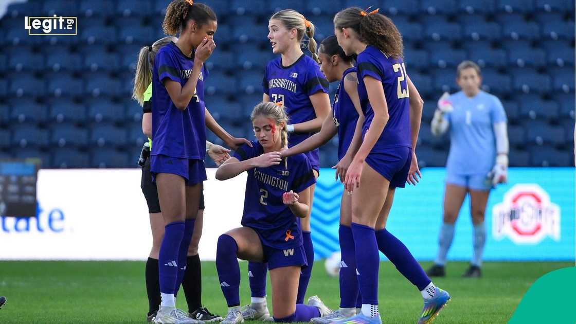 Mia Hamant, Washington Huskies, Wisconsin Badgers, 2025 Big Ten Soccer Championship, St Louis, Missouri.