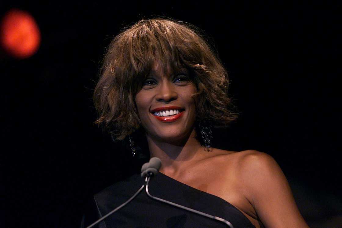 Whitney Houston astatine  the Songwriters Hall of Fame 32nd Annual Awards astatine  The Sheraton New York Hotel and Towers successful  New York City