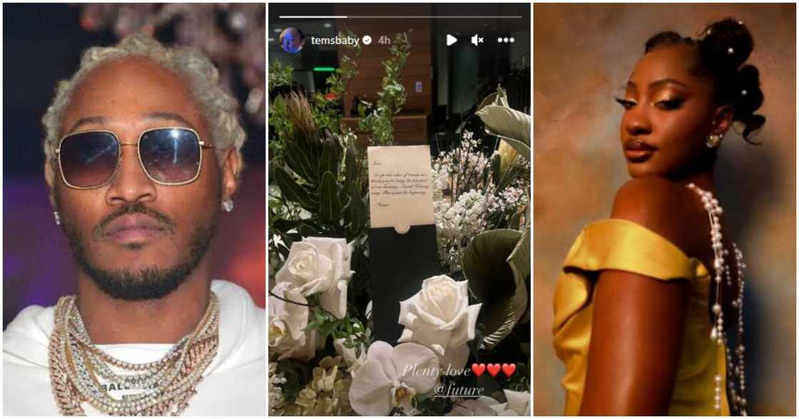 Future sends Tems flowers. Future sends Tems flowers.