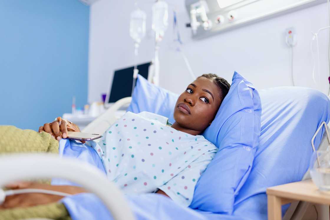 A lady in hospital A lady in hospital