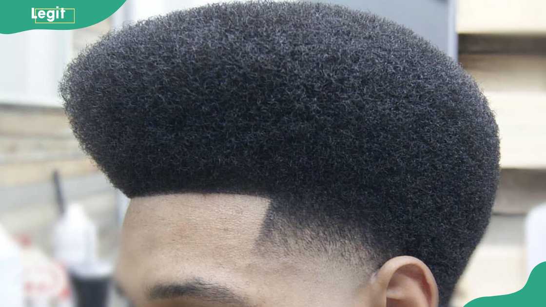 Pompadour with temple fade Pompadour with temple fade