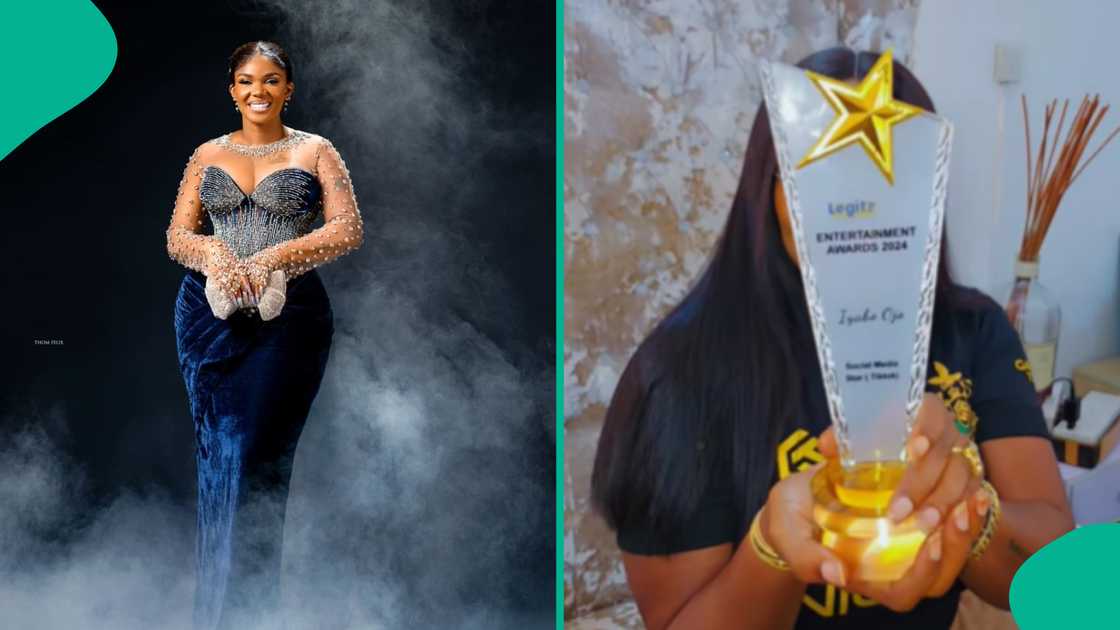 Iyabo Ojo extends appreciation over her Legit Award. Iyabo Ojo extends appreciation over her Legit Award.