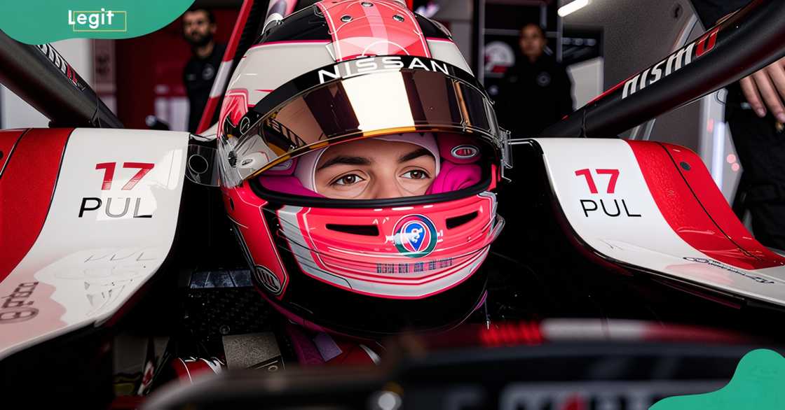 Abbi Pulling sitting in her Nissan race car during the 2025 female FIA test Abbi Pulling sitting in her Nissan race car during the 2025 female FIA test