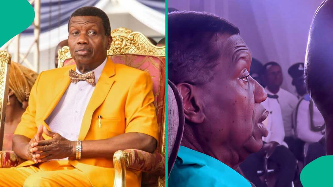 Reactions trail rare video of Pastor Adeboye moving his mouth while seated at occasion Reactions trail rare video of Pastor Adeboye moving his mouth while seated at occasion