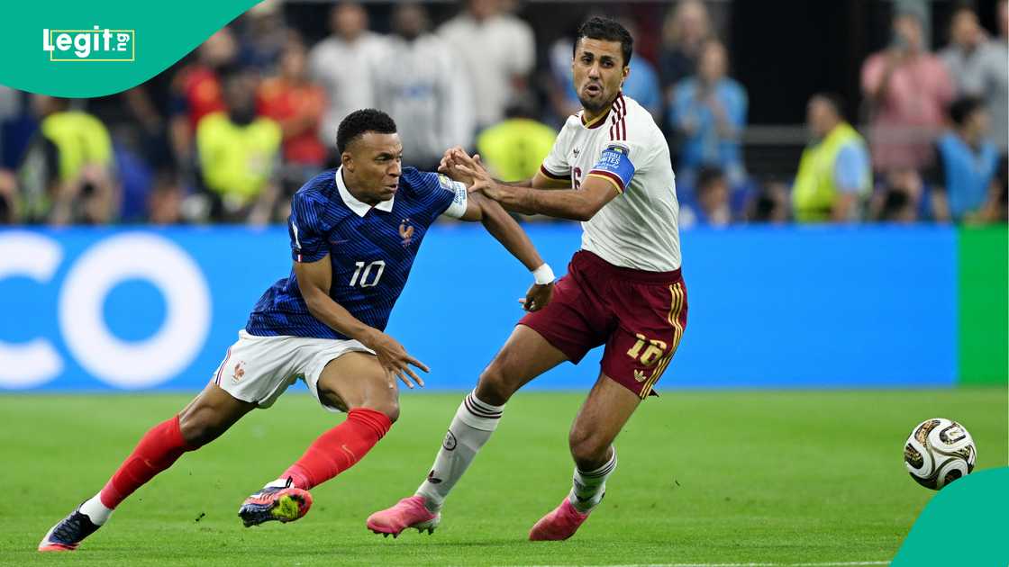Kylian Mbappe against Rodri during the FIFA World Cup 2026 Semi Final match between France and Spain. Photo by Shaun Botterill Kylian Mbappe against Rodri during the FIFA World Cup 2026 Semi Final match between France and Spain. Photo by Shaun Botterill