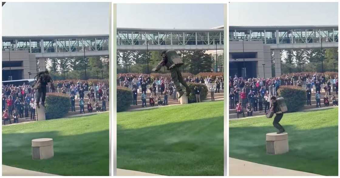 Man flies in video Man flies in video