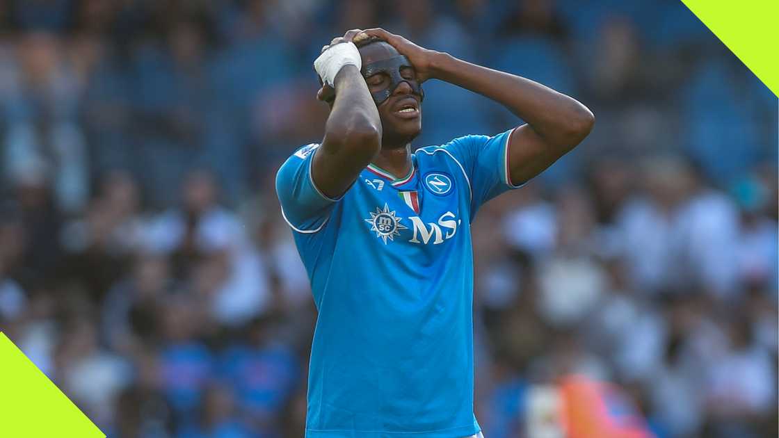 Victor Osimhen looks dejected during Napoli's Serie A clash