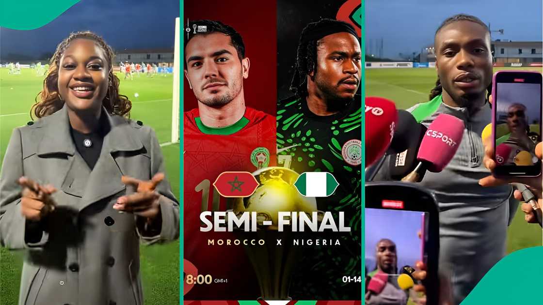 Nigerian journalist reports from Super Eagles training in Morocco ahead of AFCON semi-final vs Morocco, shares players’ promise to bring trophy home, sparks fan reactions.