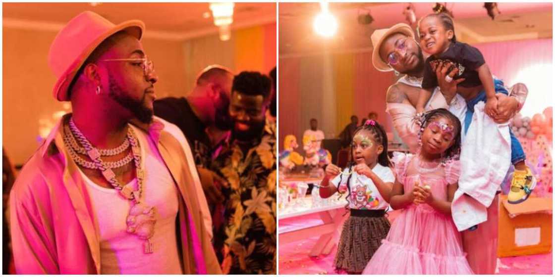 Davido takes his kids Imade, Hailey and Ifeanyi to their cousin's birthday