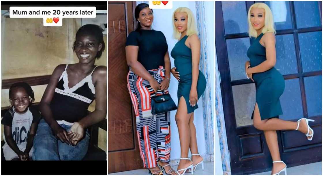 Photos of a mother and her daughter. Photos of a mother and her daughter.