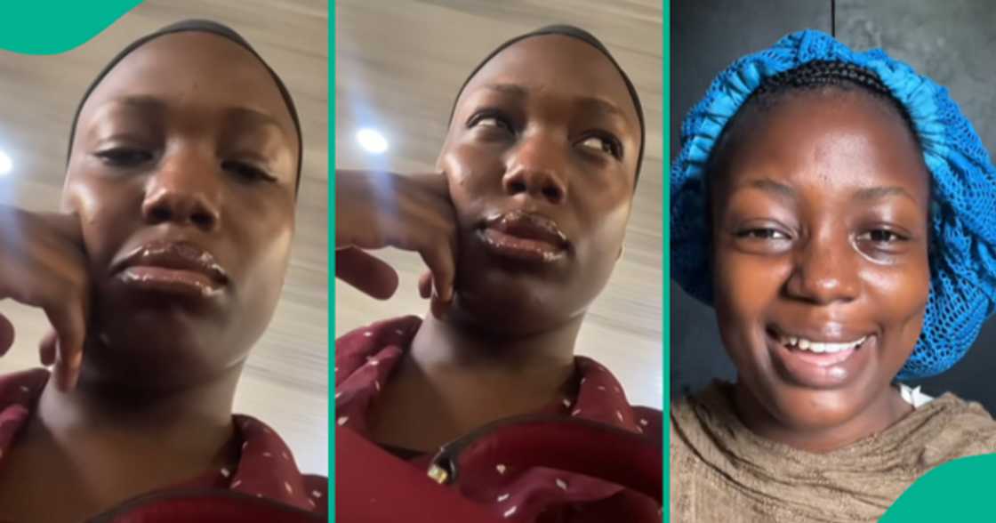 Lady reacts after seeing a child in church wearing her dress.