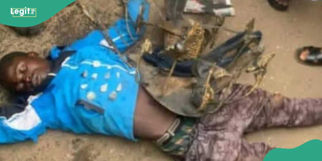 Vandal who desecrated Ogun shrine. Vandal who desecrated Ogun shrine.