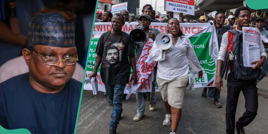 Retired Army major, Hamza Ai-Mustapha and hardship protesters Retired Army major, Hamza Ai-Mustapha and hardship protesters