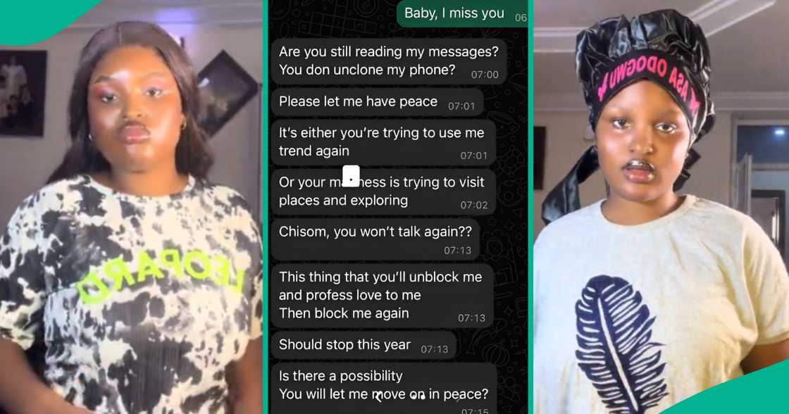 Nigerian lady chats up her former boyfriend and gets unexpected reply after telling him she misses him Nigerian lady chats up her former boyfriend and gets unexpected reply after telling him she misses him