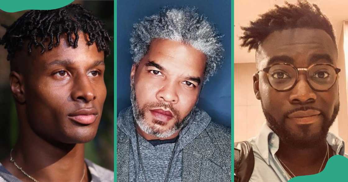 Short afros highlighting tight, natural curls. Short afros highlighting tight, natural curls.