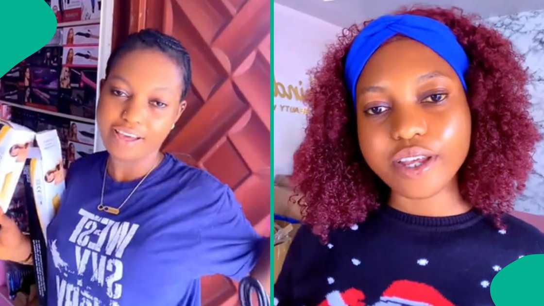 Nigerian lady removes door she installed in rented shop.