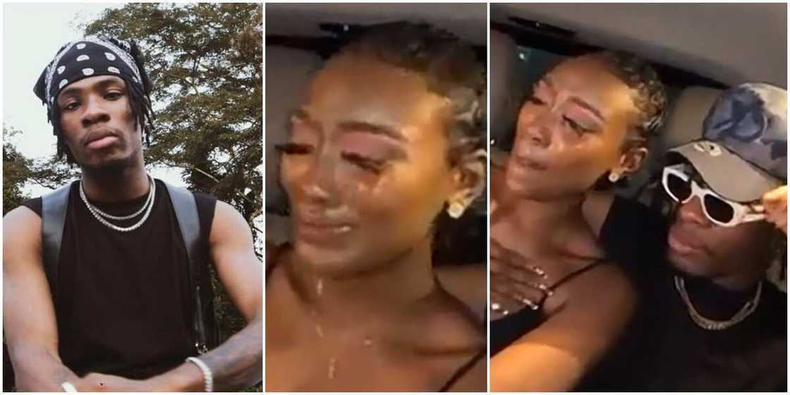 Joeboy helpless fan 'cries a river' after getting rare chance to enter his car, record video Joeboy helpless fan 'cries a river' after getting rare chance to enter his car, record video