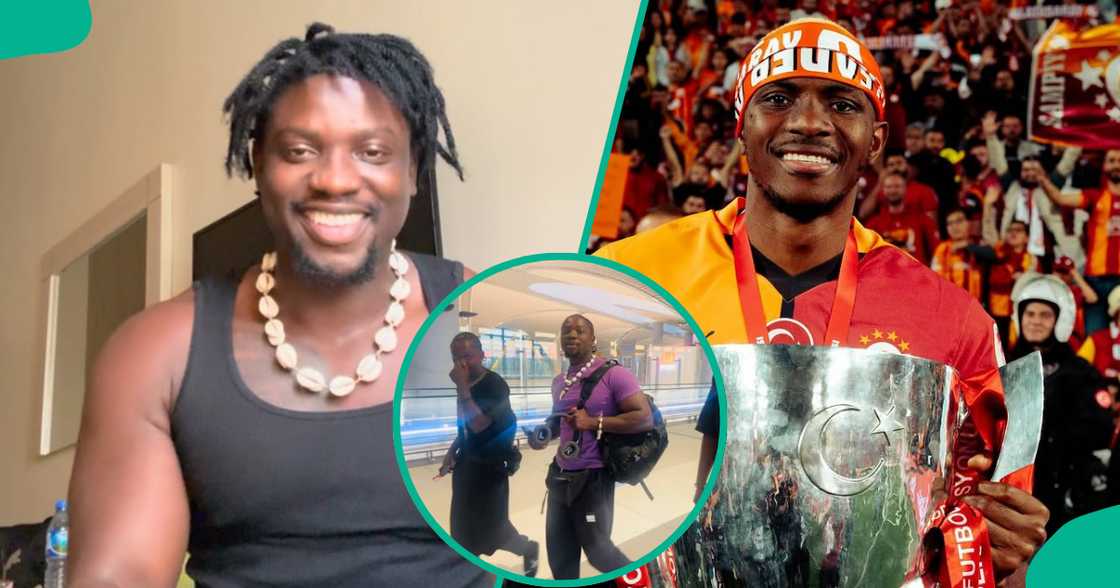 VeryDarkMan arrives Turkey to celebrate Victor Osimhen’s Galatasaray success. VeryDarkMan arrives Turkey to celebrate Victor Osimhen’s Galatasaray success.