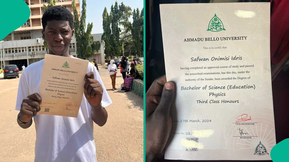 Young man generates buzz as he flaunts his third-class degree certificate from Ahamdu Bello University, Zaria Young man generates buzz as he flaunts his third-class degree certificate from Ahamdu Bello University, Zaria