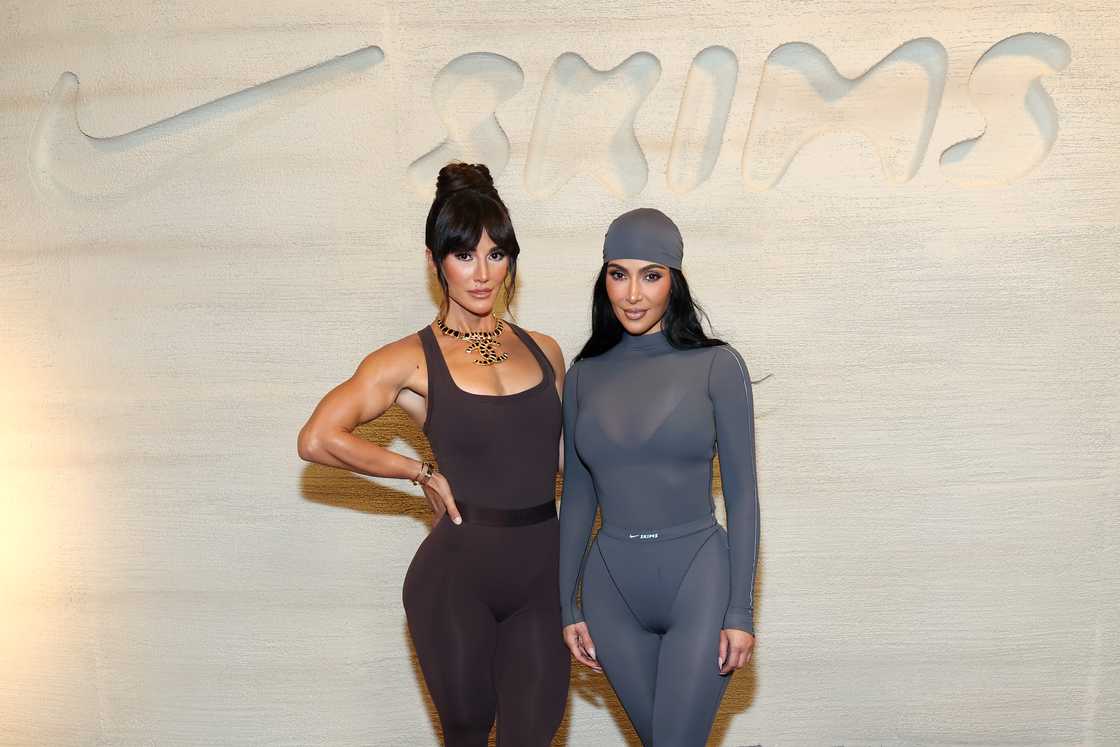 Senada Greca and Kim Kardashian attend the NikeSKIMS Launch Event at Nike House of Innovation