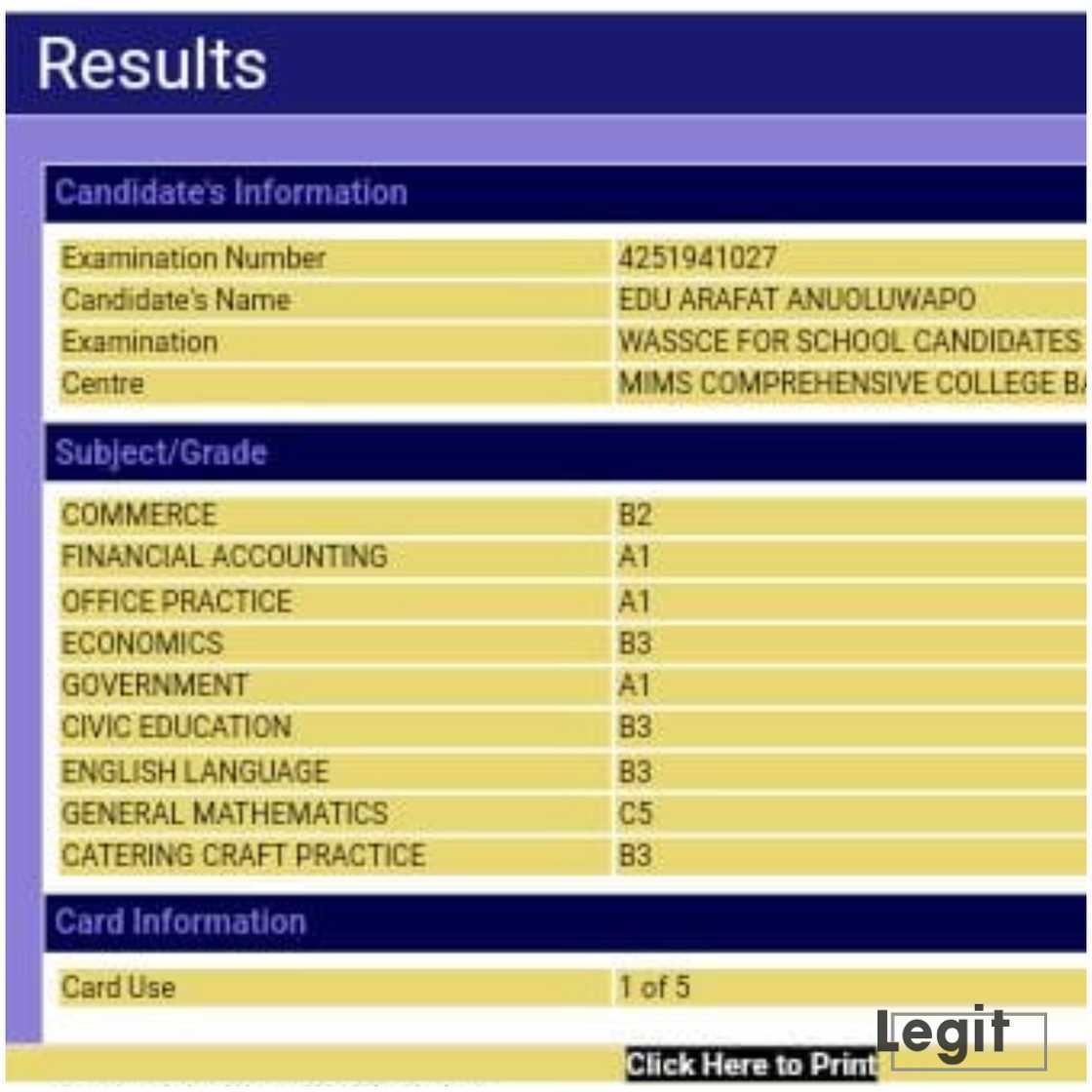 2024 WAEC candidate's impressive result 2024 WAEC candidate's impressive result