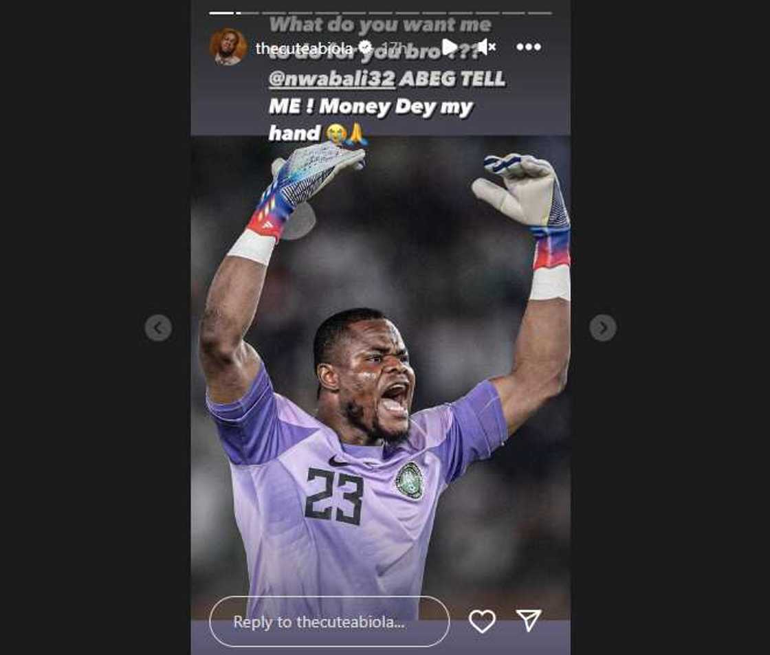 AFCON: Cute Abiola to reward Nwabali. AFCON: Cute Abiola to reward Nwabali.