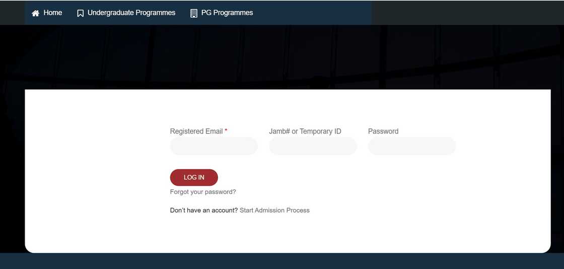 Rhema University admission portal login section