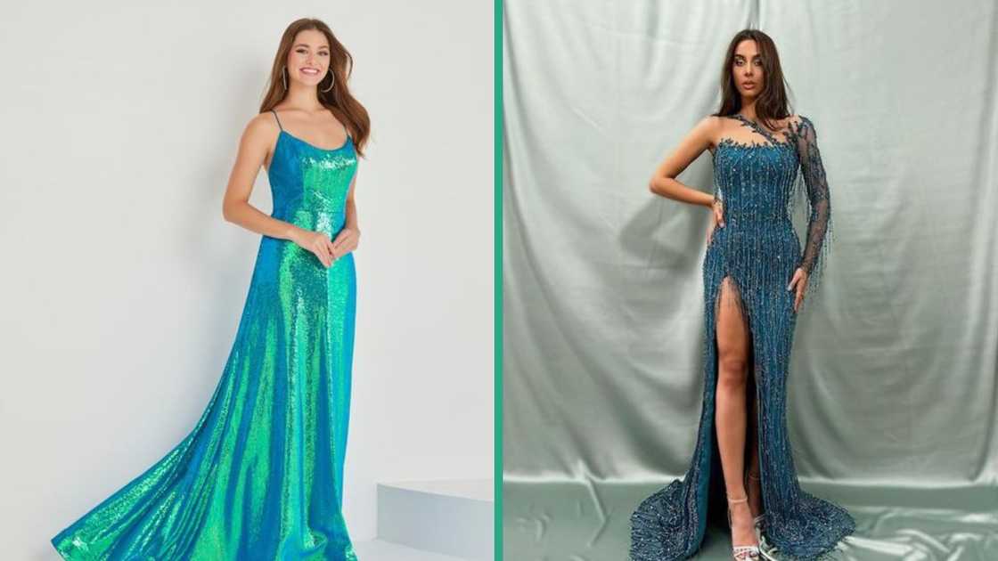 Various types of sequence gown styles with sequins