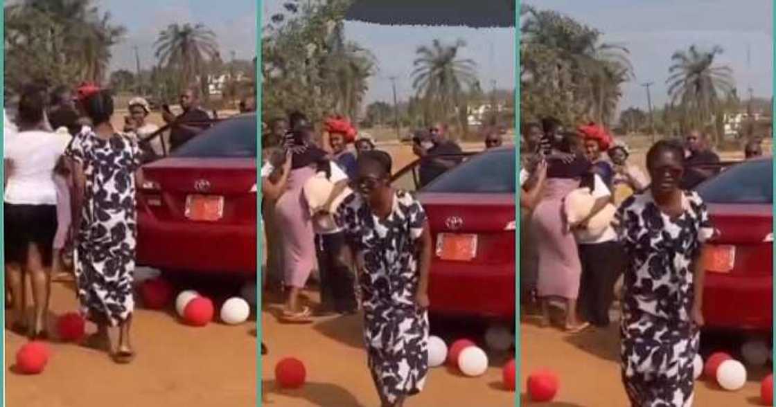 Girl reacts in shock as her fellow girl receives a car on Valentine's day Girl reacts in shock as her fellow girl receives a car on Valentine's day