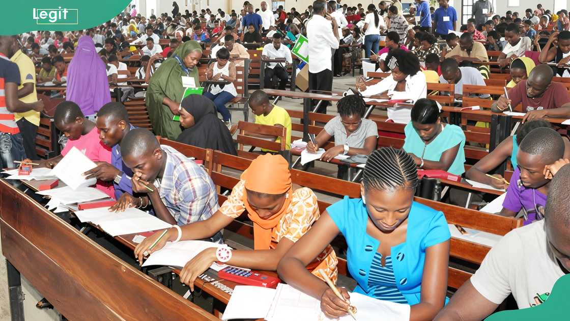 Students sitting for A-Level exams