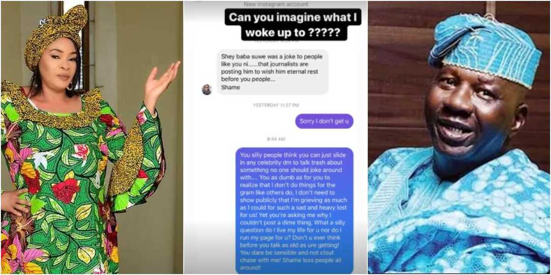 Actress Remi Surutu and Baba Suwe Actress Remi Surutu and Baba Suwe