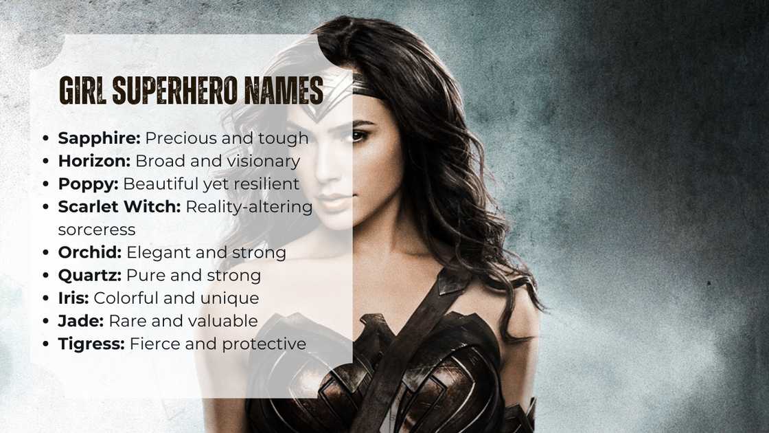 Super Female Names Female Superheroes Names